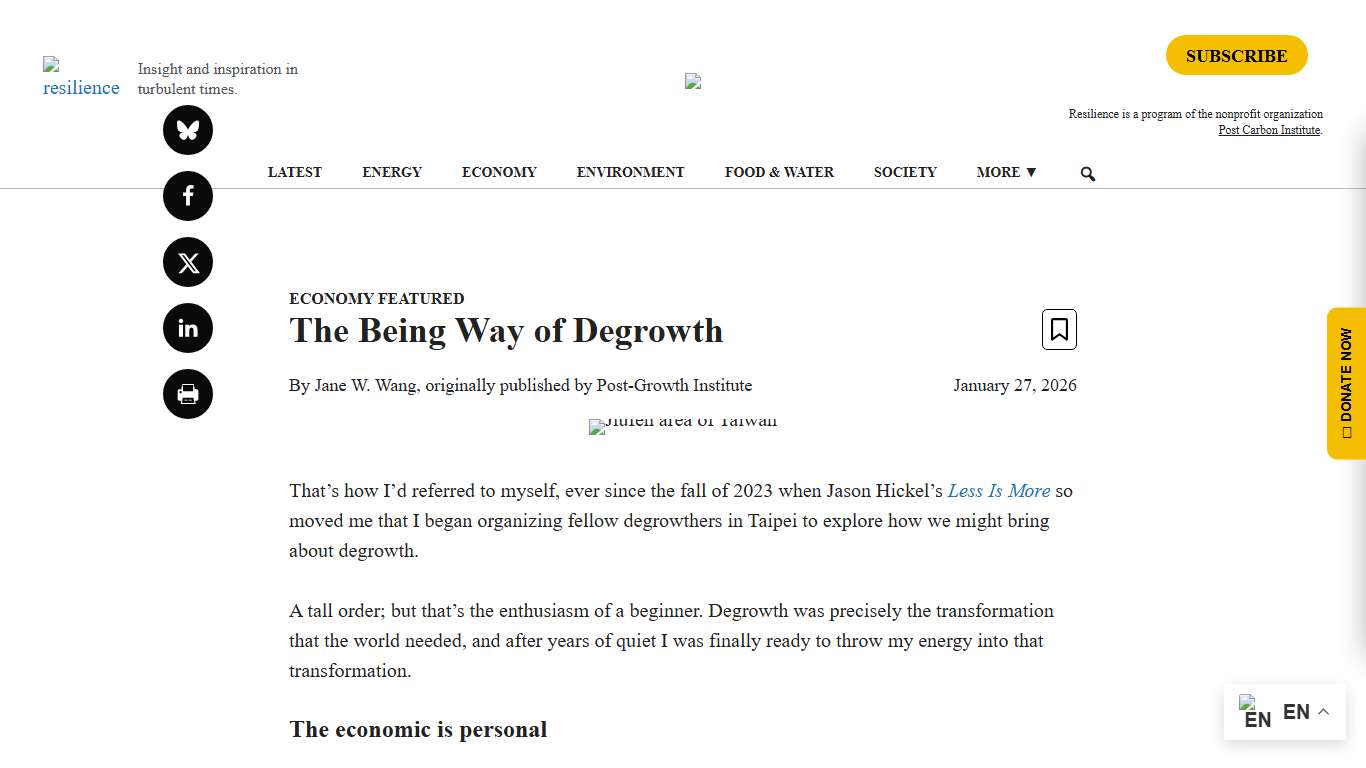The Being Way of Degrowth - resilience
